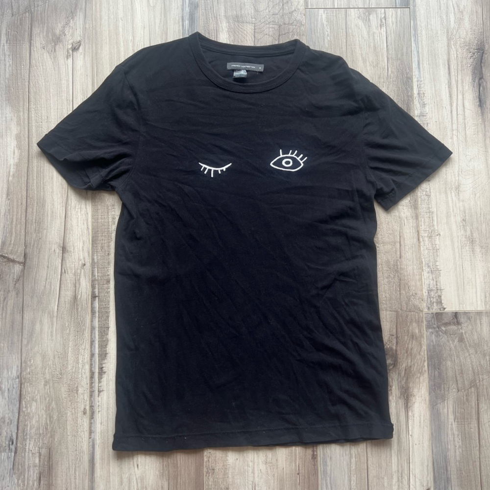 French Connection Black Short Sleeve Tee